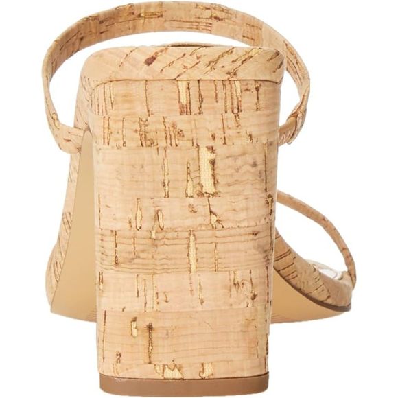 Women's Avery Square Toe Two Strap High Heeled Cork Sandal - Picture 3 of 7